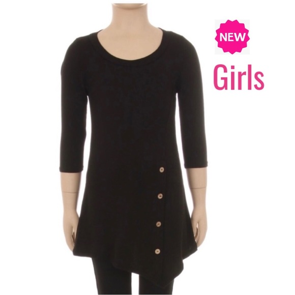 S/M/L/XL NEW Girls High-Low Black Boutique Dress or Long Tunic Top - Picture 4 of 7